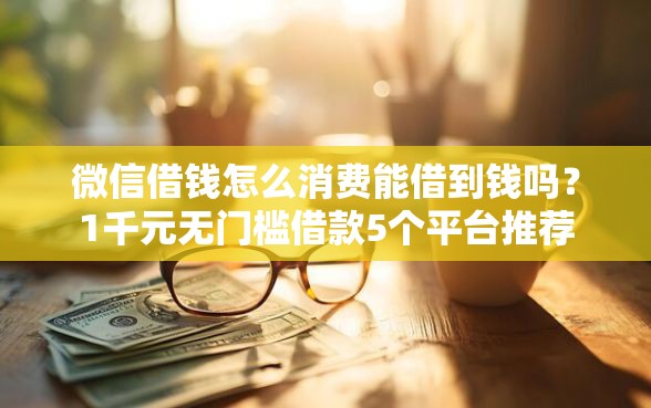 微信借钱怎么消费能借到钱吗？1千元无门槛借款5个平台推荐