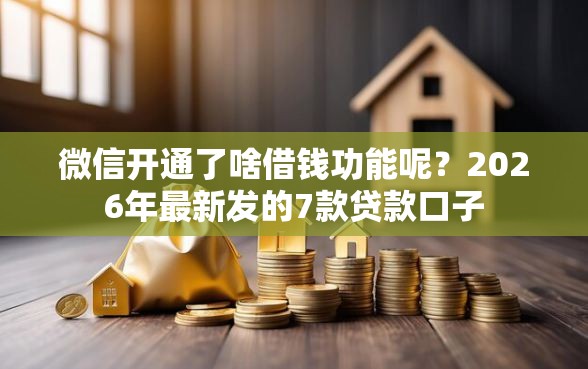 微信开通了啥借钱功能呢？2026年最新发的7款贷款口子