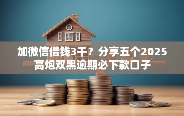 加微信借钱3千？分享五个2025高炮双黑逾期必下款口子