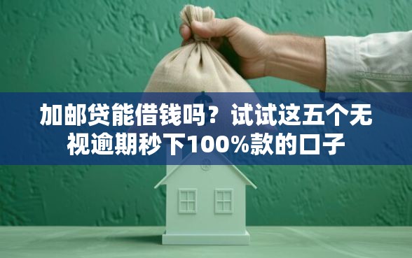 加邮贷能借钱吗？试试这五个无视逾期秒下100%款的口子