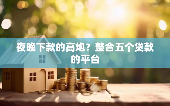 夜晚下款的高炮？整合五个贷款的平台