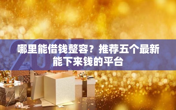 哪里能借钱整容?推荐五个最新能下来钱的平台 哪里能借钱整容?推荐五个最新能下来钱的平台