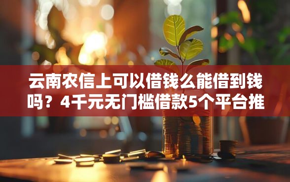 云南农信上可以借钱么能借到钱吗？4千元无门槛借款5个平台推荐