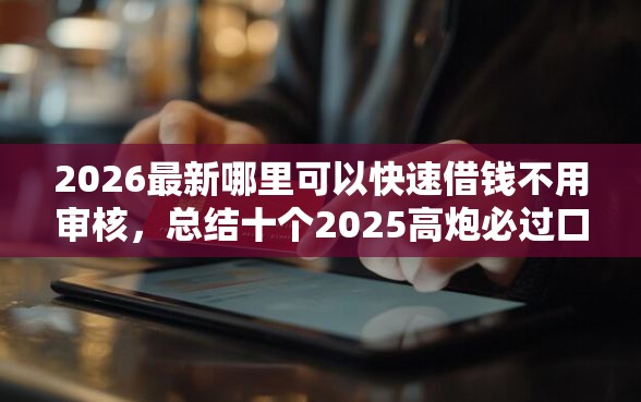 2026最新哪里可以快速借钱不用审核，总结十个2025高炮必过口子秒下款！
