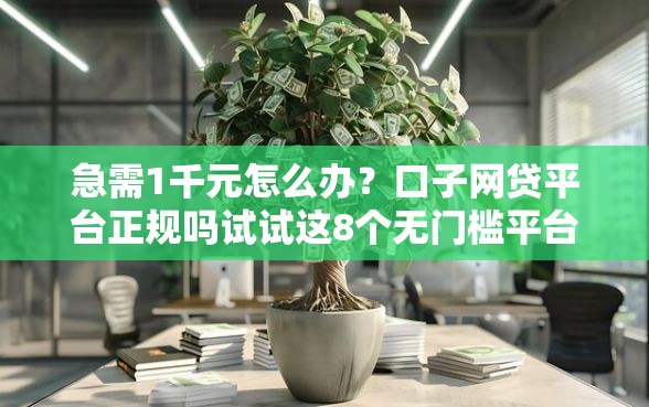 急需1千元怎么办？口子网贷平台正规吗试试这8个无门槛平台