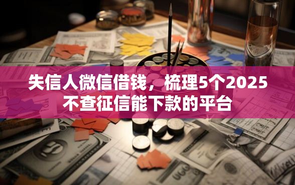 失信人微信借钱，梳理5个2025不查征信能下款的平台
