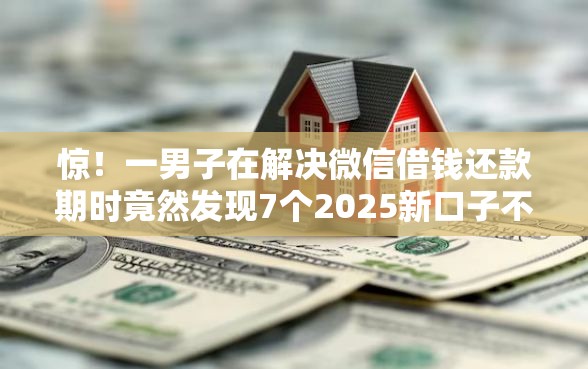 惊！一男子在解决微信借钱还款期时竟然发现7个2025新口子不看征信，事后分享了出来