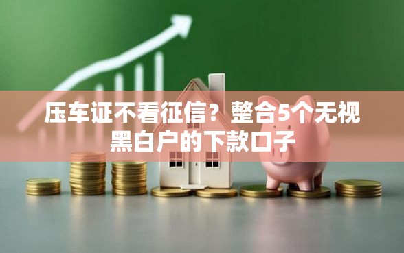压车证不看征信？整合5个无视黑白户的下款口子