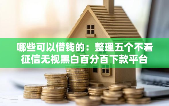 哪些可以借钱的：整理五个不看征信无视黑白百分百下款平台