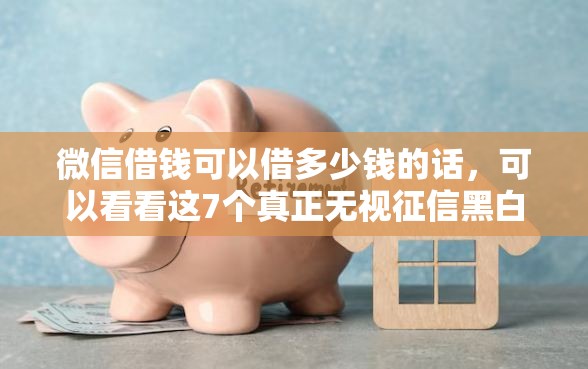 微信借钱可以借多少钱的话，可以看看这7个真正无视征信黑白100%秒下网贷