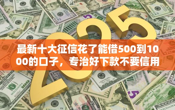 最新十大征信花了能借500到1000的口子，专治好下款不要信用卡的口子