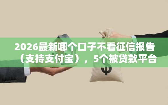 2026最新哪个口子不看征信报告（支持支付宝），5个被贷款平台骗了怎么办无私分享