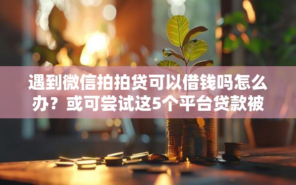 遇到微信拍拍贷可以借钱吗怎么办？或可尝试这5个平台贷款被骗了怎么办