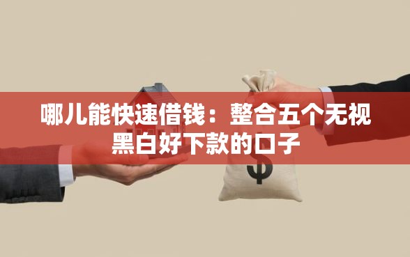 哪儿能快速借钱：整合五个无视黑白好下款的口子