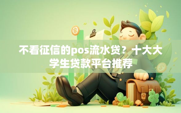 不看征信的pos流水贷？十大大学生贷款平台推荐