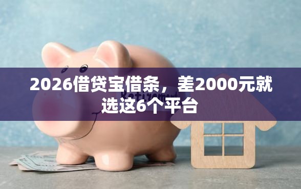 2026借贷宝借条，差2000元就选这6个平台
