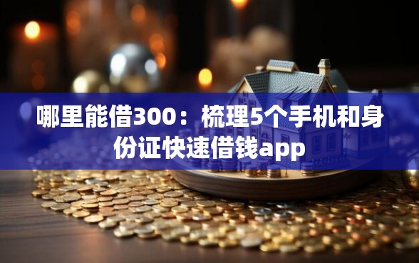 哪里能借300：梳理5个手机和身份证快速借钱app