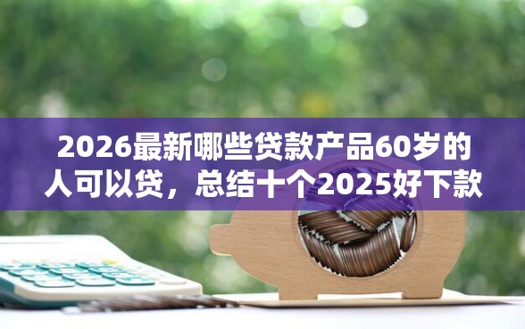 2026最新哪些贷款产品60岁的人可以贷，总结十个2025好下款的网贷平台！