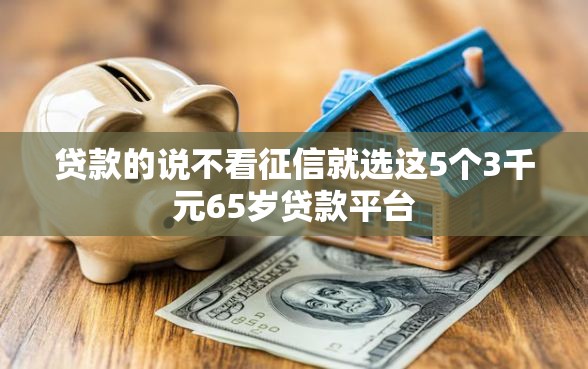 贷款的说不看征信就选这5个3千元65岁贷款平台