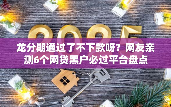龙分期通过了不下款呀？网友亲测6个网贷黑户必过平台盘点
