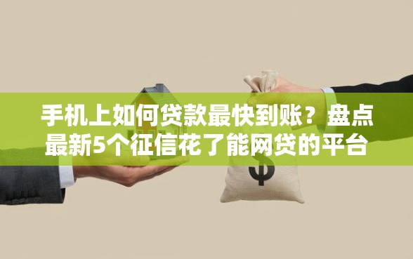 手机上如何贷款最快到账？盘点最新5个征信花了能网贷的平台
