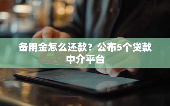 备用金怎么还款？公布5个贷款中介平台