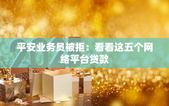 平安业务员被拒：看看这五个网络平台贷款