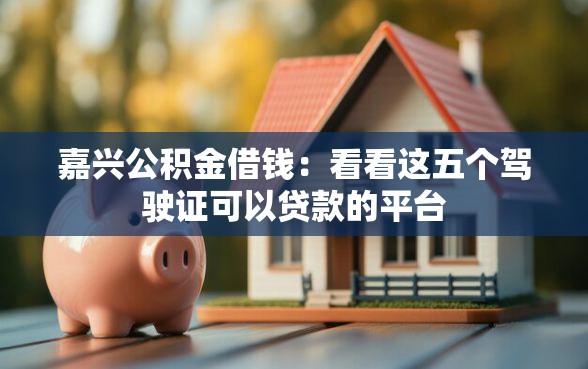 嘉兴公积金借钱：看看这五个驾驶证可以贷款的平台