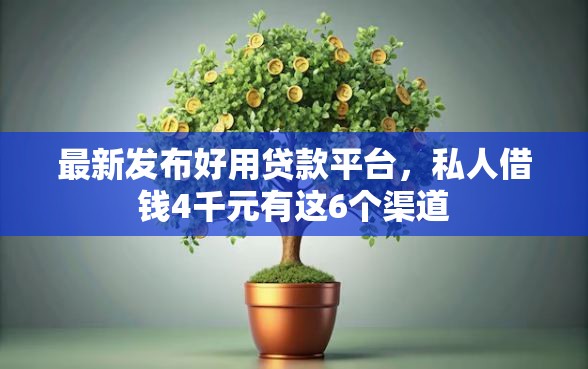 最新发布好用贷款平台，私人借钱4千元有这6个渠道