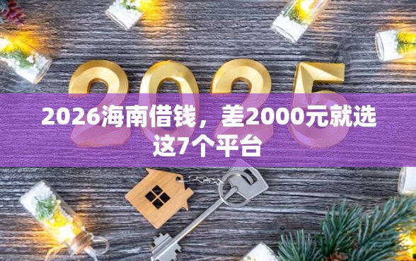 2026海南借钱，差2000元就选这7个平台