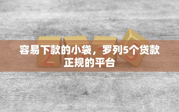 容易下款的小袋，罗列5个贷款正规的平台