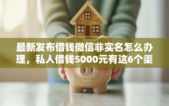 最新发布借钱微信非实名怎么办理，私人借钱5000元有这6个渠道