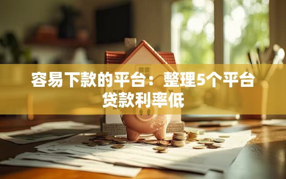 容易下款的平台：整理5个平台贷款利率低