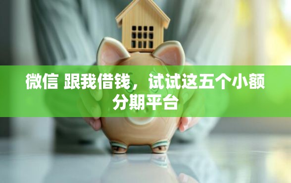 微信 跟我借钱，试试这五个小额分期平台