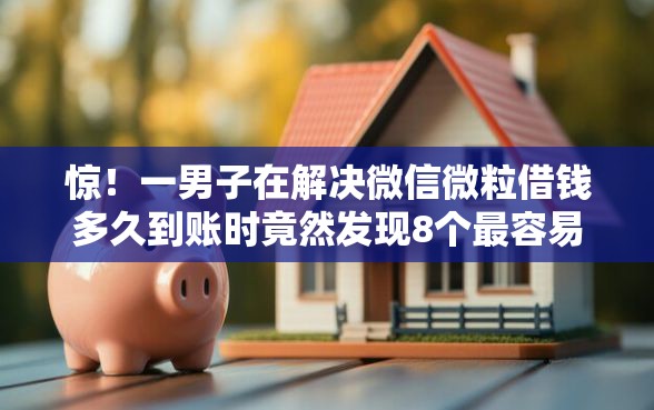 惊！一男子在解决微信微粒借钱多久到账时竟然发现8个最容易的贷款平台，事后分享了出来
