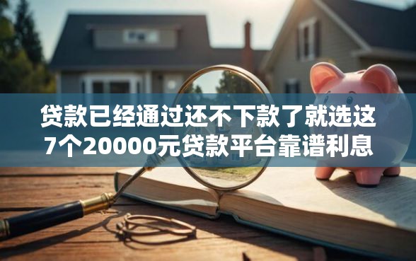 贷款已经通过还不下款了就选这7个20000元贷款平台靠谱利息低