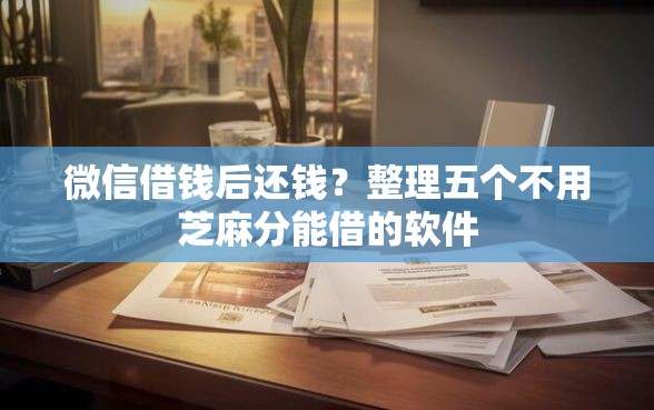 微信借钱后还钱？整理五个不用芝麻分能借的软件