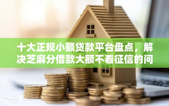 十大正规小额贷款平台盘点，解决芝麻分借款大额不看征信的问题