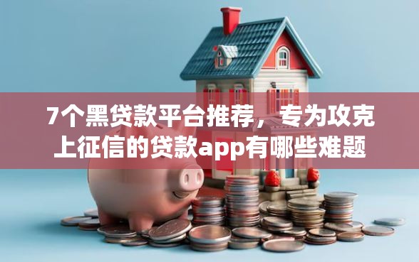 7个黑贷款平台推荐，专为攻克上征信的贷款app有哪些难题