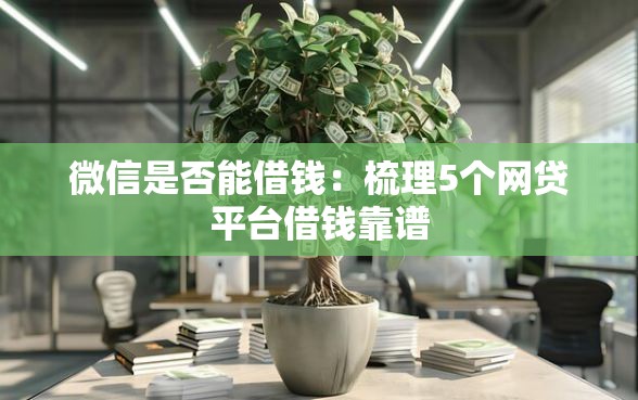 微信是否能借钱：梳理5个网贷平台借钱靠谱