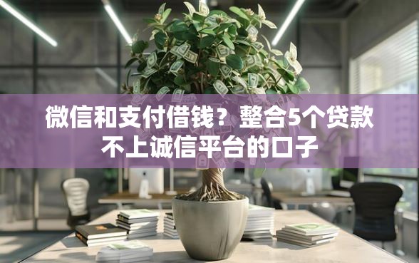 微信和支付借钱？整合5个贷款不上诚信平台的口子