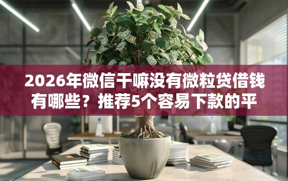 2026年微信干嘛没有微粒贷借钱有哪些？推荐5个容易下款的平台