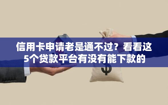 信用卡申请老是通不过？看看这5个贷款平台有没有能下款的