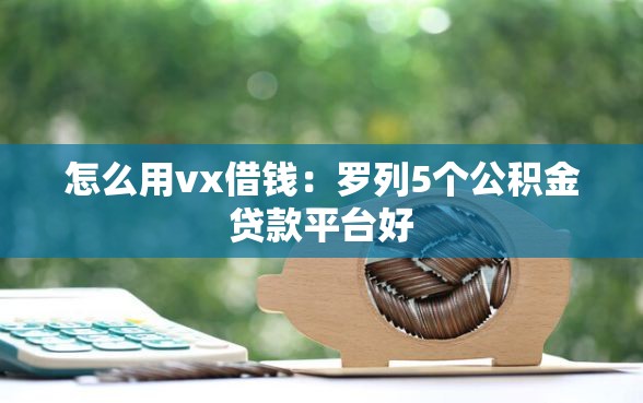 怎么用vx借钱：罗列5个公积金贷款平台好