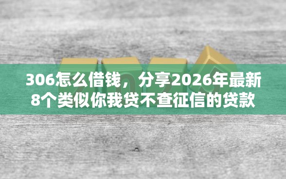 306怎么借钱，分享2026年最新8个类似你我贷不查征信的贷款平台