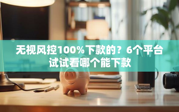 无视风控100%下款的？6个平台试试看哪个能下款