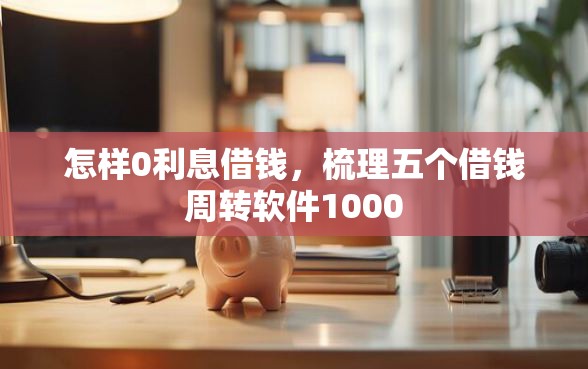 怎样0利息借钱，梳理五个借钱周转软件1000