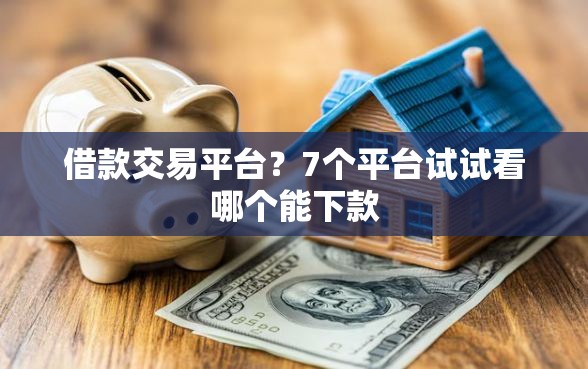 借款交易平台？7个平台试试看哪个能下款