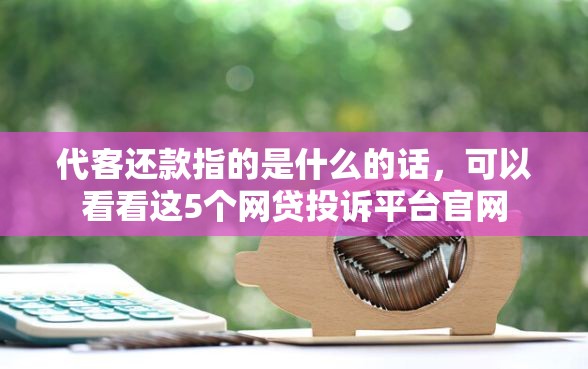 代客还款指的是什么的话，可以看看这5个网贷投诉平台官网