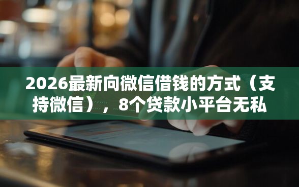 2026最新向微信借钱的方式（支持微信），8个贷款小平台无私分享